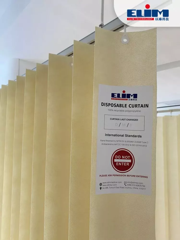 Cortina de hospital desechable